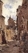 Nicolae Grigorescu Street in Vitre oil painting on canvas